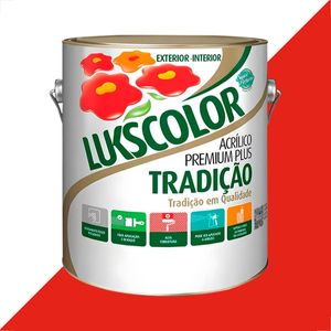 TINTA LATEX LUKSCOLOR TRADICAO ACRILICO FOSCO 3600ML VERMELHO