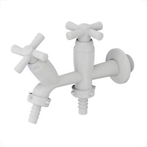 TORNEIRA TIGRE ABS TANQUE/MAQUINA COM BICO CROSS 1/2-3/4 BRANCA REF 59835