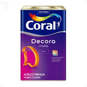 TINTA LATEX CORAL DECORA MATTE FOSCO 18L BRANCO
