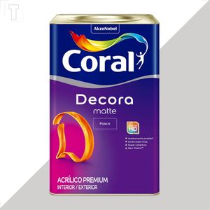 TINTA LATEX CORAL DECORA MATTE FOSCO 18L ALGODAO CINZENTO