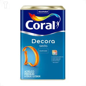 TINTA LATEX CORAL DECORA ACRILICO PREMIUM SEDA 18L BRANCO ACETINADO