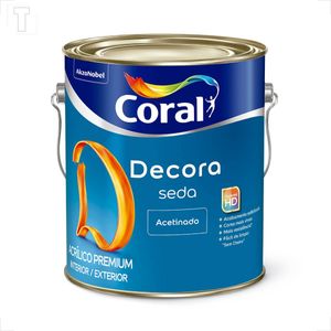 TINTA LATEX CORAL DECORA ACRILICO PREMIUM SEDA 3600ML BRANCO ACETINADO