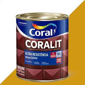 TINTA ESMALTE SINTETICO CORALIT 900ML OURO ULTRA RESISTENTE