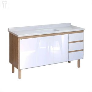 GABINETE RORATO ATENAS 144,2CM BRANCO/MADEIRADO