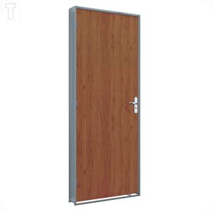 PORTA RIOBRAS DE MADEIRA DURAPLAC MOGNO COM BATENTE DE ACO ESQUERDA 215X85X12 - 1575.1