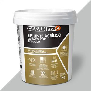 REJUNTE CERAMFIX ACRILICO 1KG BICOMPONENTE EXTRALISO CINZA CLARO