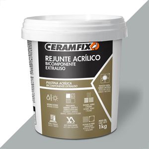 REJUNTE CERAMFIX ACRILICO 1KG BICOMPONENTE EXTRALISO CINZA CLASSICO