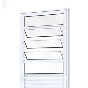PORTA RIOBRAS ALUMINIO DE GIRO MISTA COM BASCULANTE BRANCA DIREITA 215X85X6.5 - A132.2