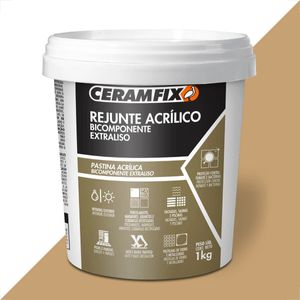 REJUNTE CERAMFIX ACRILICO 1KG BICOMPONENTE EXTRALISO MARROM SUCUPIRA