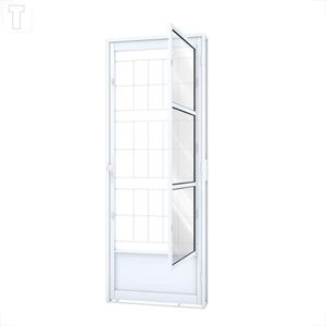 PORTA RIOBRAS PRONTA COM POSTIGO GRADE QUADRADA BRANCA DIREITA VIDRO BOREAL 2.15X85X12 - 1667.2
