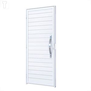 PORTA RIOBRAS ALUMINIO DE GIRO LAMBRI COM PUXADOR 60CM BRANCA ESQUERDA  215X89X6,5 - A183.1