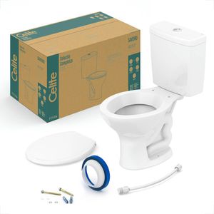 BACIA SANITARIA CELITE SAVEIRO COM CAIXA ACOPLADA BRANCA + KIT INSTALACAO + ASSENTO