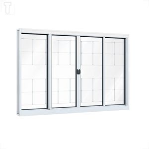 VITRO RIOBRAS PRONTA DE CORRER CENTRAL COM GRADE QUADRADA BRANCO 1.00X1.20X12 - 3681.0