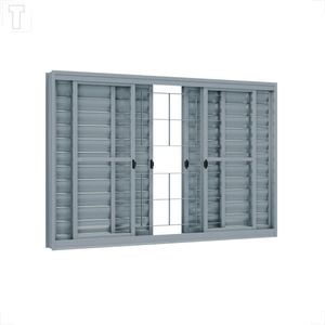 VENEZIANA RIOBRAS DE AÇO CORRER CENTRAL GRADE QUADRADA 100X150X12 - 2295.0