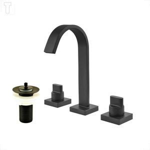 MISTURADOR KIMETAIS 1877 C68 LAVATORIO MESA BICA ALTA 1/4V PLENA BLACK MATTE COM VALVULA