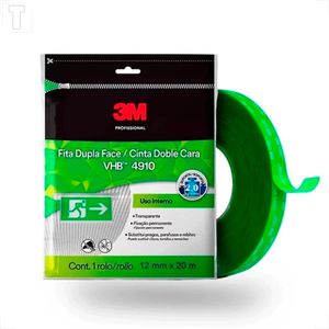 FITA DUPLA FACE ACRILICA 3M 12MM X 20M  TRANSPARENTE