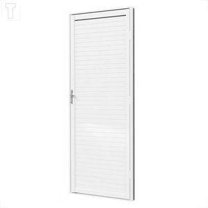 PORTA BRASIL ALUMINIO BRANCO FACILITY LAMBRI C/FECHADURA ESQ 215X74X3,7 COD 15566