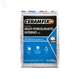 ARGAMASSA CERAMFIX MULTIPORCELANATO CINZA 20KG INTERNO ATE  1.00X1.00 E EXTERNO ATE 80X80