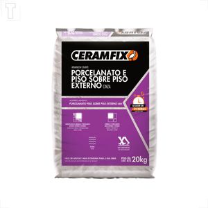 ARGAMASSA CERAMFIX PISO/PISO INTERNO/EXTERNO CINZA 20KG INT80x80 EXT 60x60 E PORCELANATO