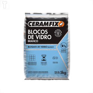 ARGAMASSA CERAMFIX BLOCO DE VIDRO 5KG BRANCA